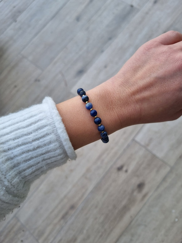 Bracelet en Sodalite et rocailles